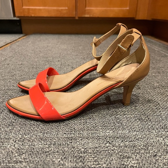 Zara Collection Women’s Neon Orange Ankle Strap Sandals, size 7 - Picture 5 of 7